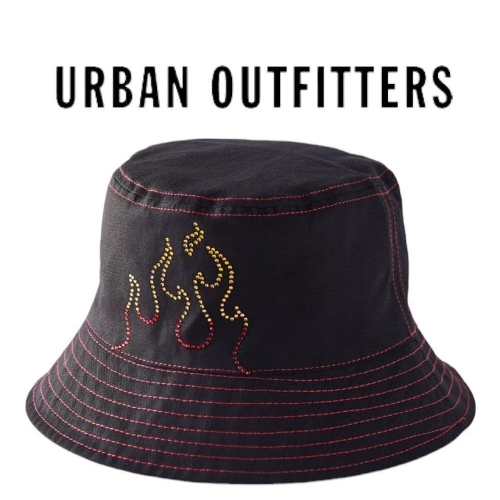 BRAND NEW Urban Outfitters Y2K Rhinestone Denim Bucket Hat